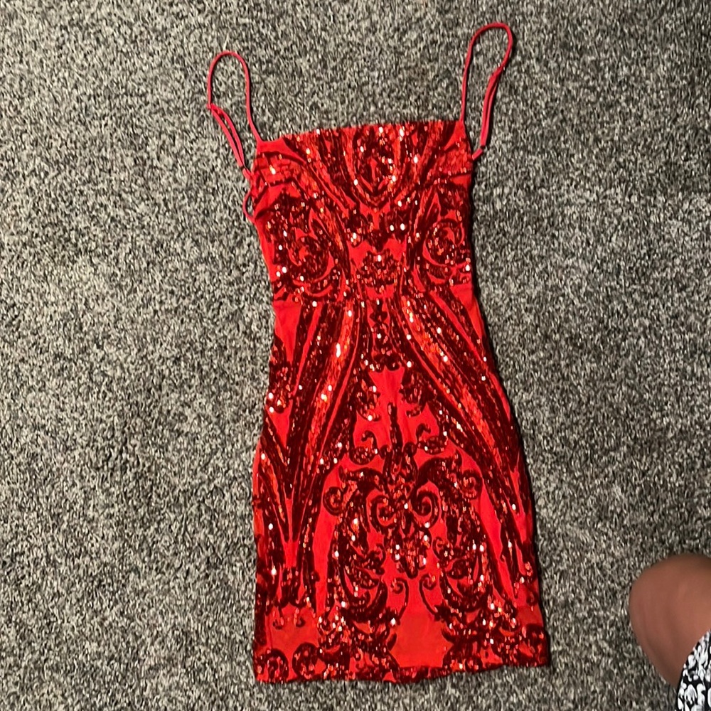 XS Lucy in the Sky Red Sequin Mini Dress